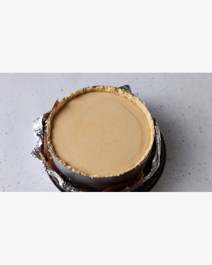 Kürbis-Käsekuchen mit Kokosmilch