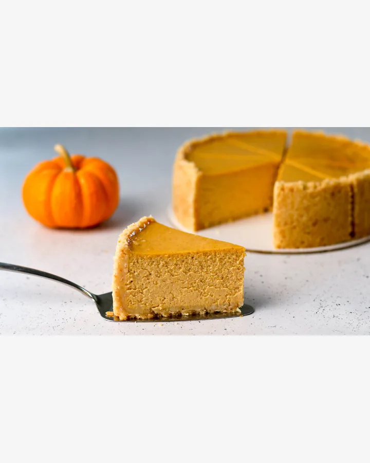 Kürbis-Käsekuchen mit Kokosmilch