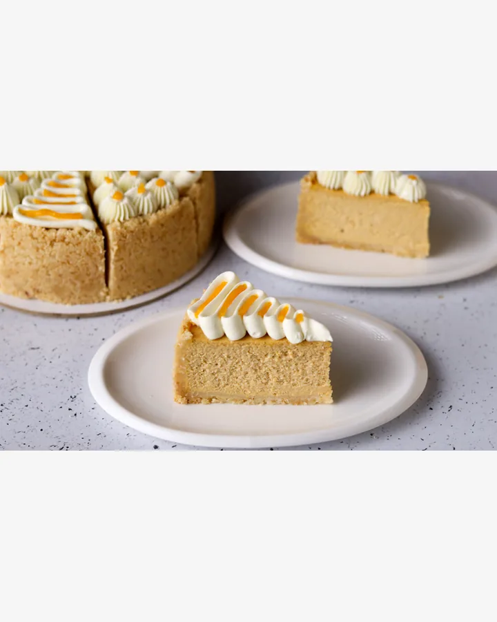 Kürbis-Käsekuchen mit Kokosmilch